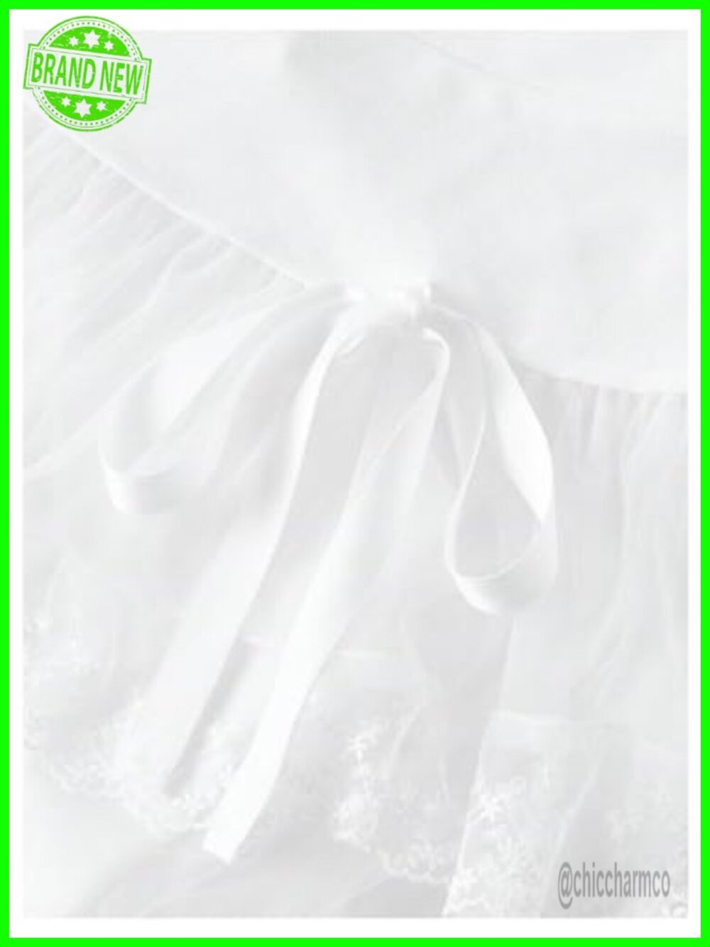 High Waist Embroidery Mesh Layered Hem Bowknot Y2k Mini Skirt - Picture 3 of 3